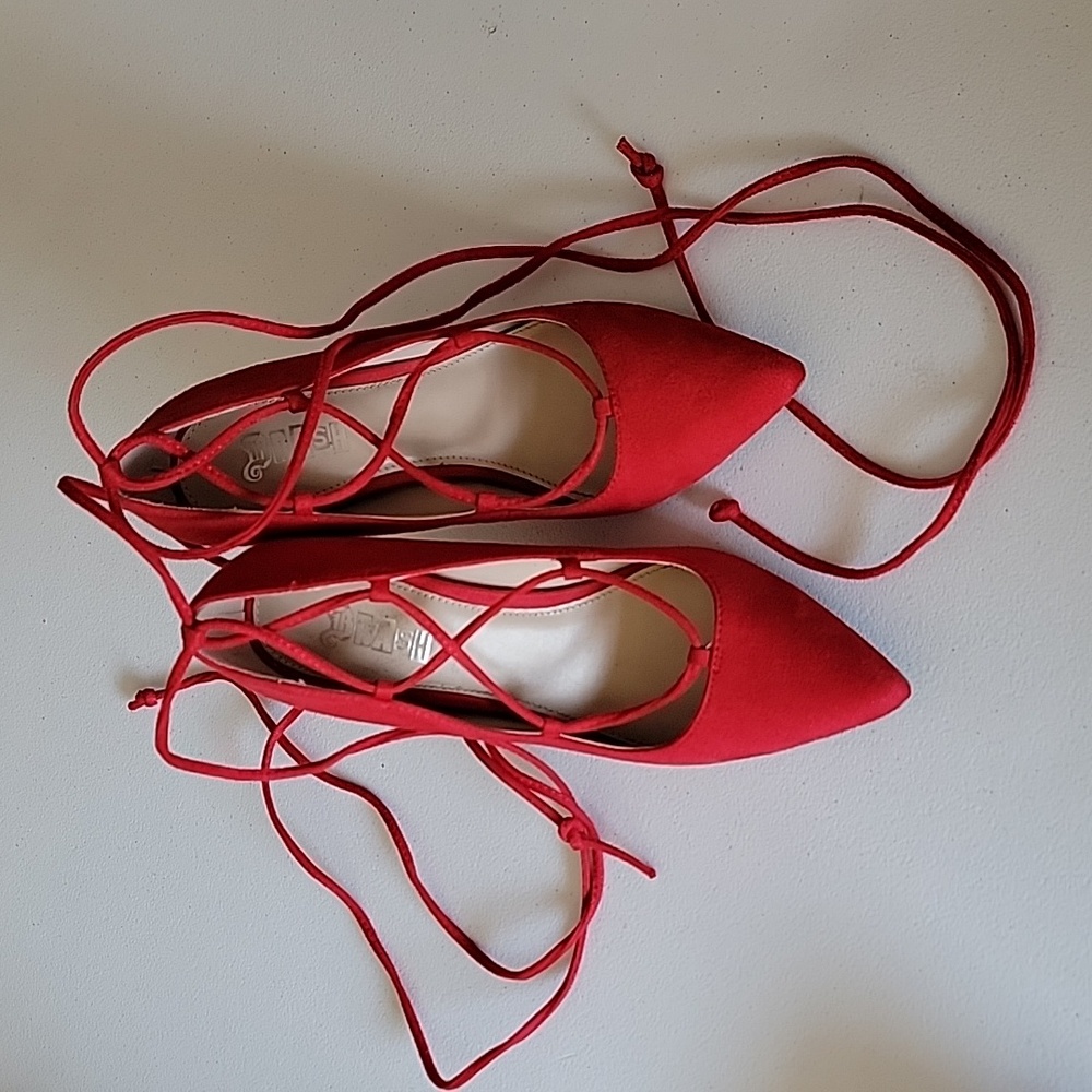 Red BRASH heels, size 7